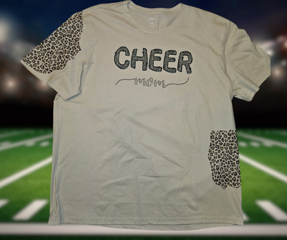 Leopard Cheer Mom Rhinestone Shirt